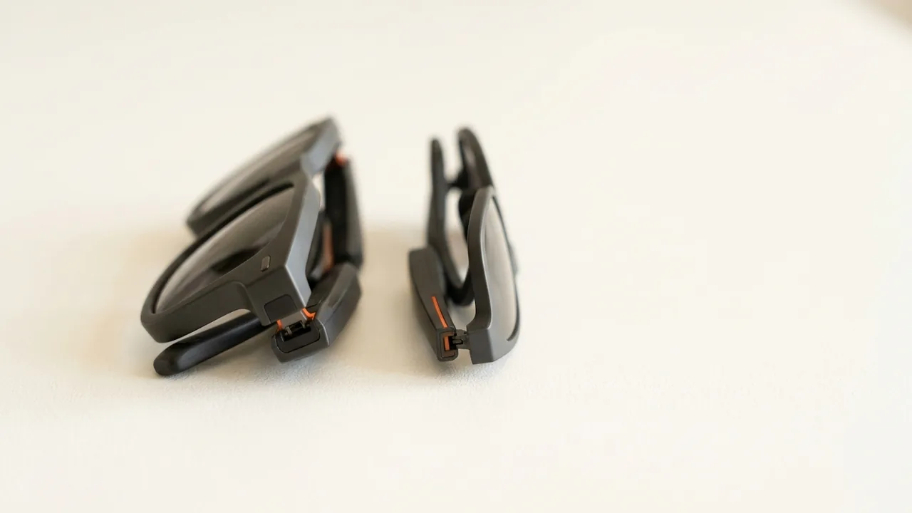Dos generaciones de gafas inteligentes Ray-Ban Meta comparadas de perfil (imagen generada con IA)